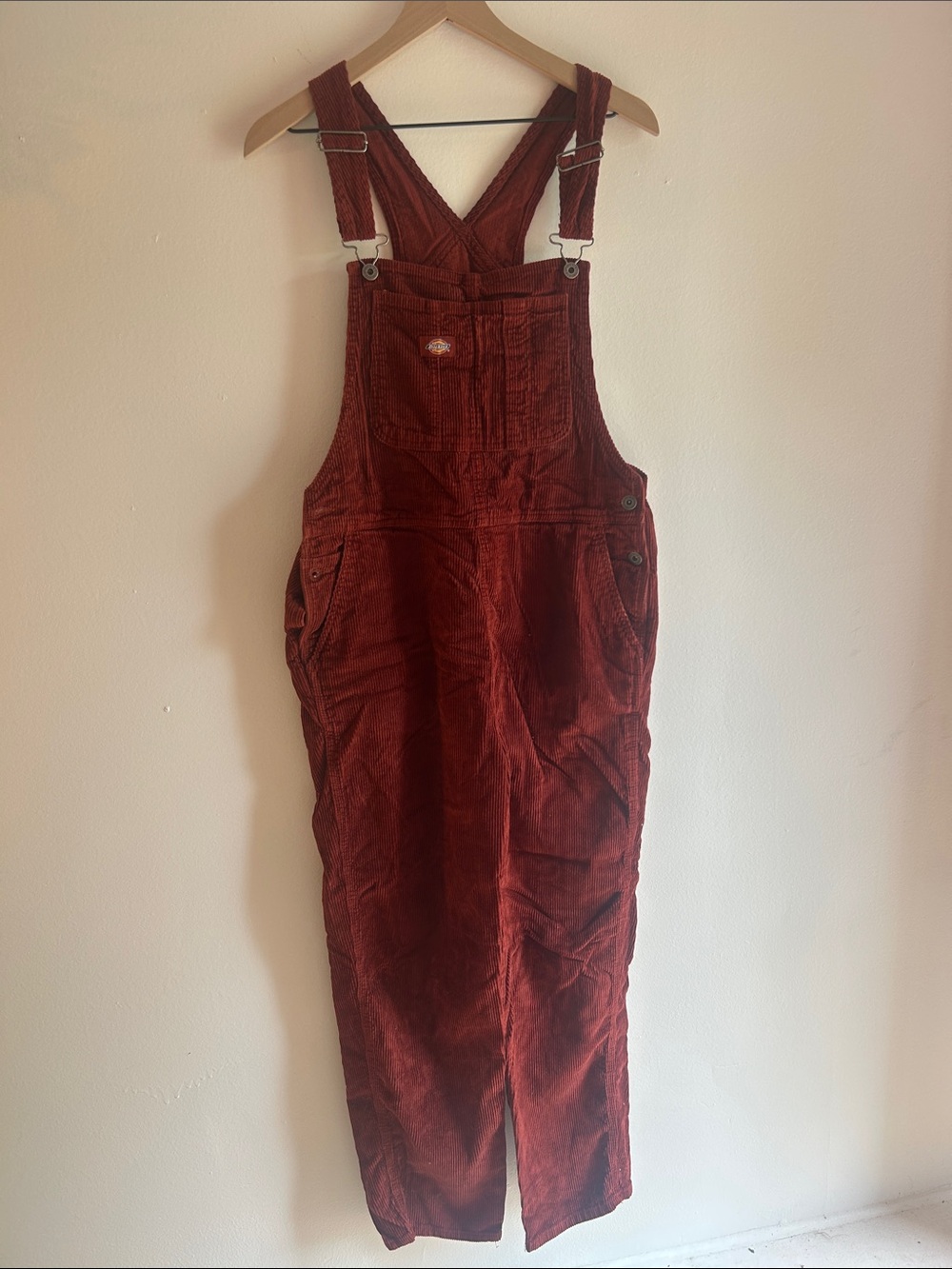 Dickies Rust Corduroy Overalls Jumpsuit - Picture 4 of 7